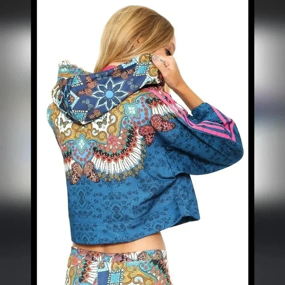 Adidas X Farm Borbomix Trefoil Crop Top Sweatshirt S - Picture 3 of 5